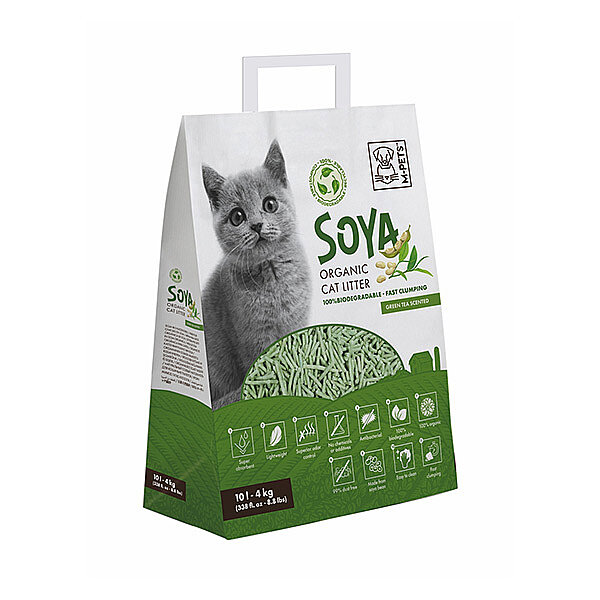 M-Pets Soya Yeşil Çaylı Organik Kedi Kumu 10 L