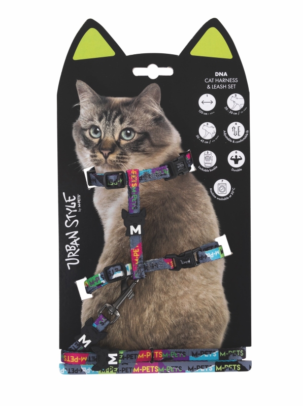 M-Pets Urban Style Dna Kedi Göğüs ve Gezdirme Tasması