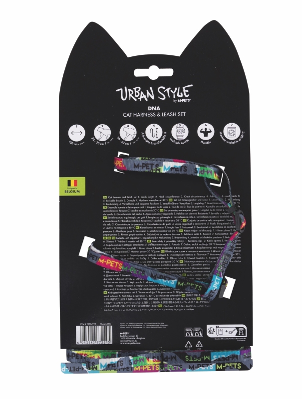 M-Pets Urban Style Dna Kedi Göğüs ve Gezdirme Tasması - 5