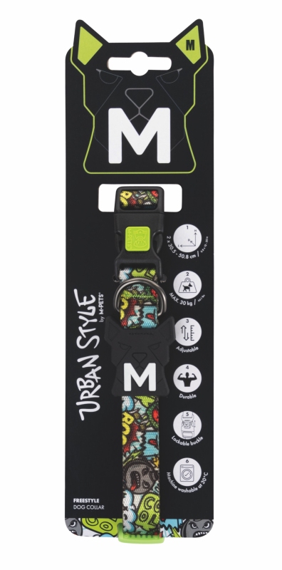 M-Pets Urban Style Freestyle Çok Renkli Köpek Boyun Tasması (M)