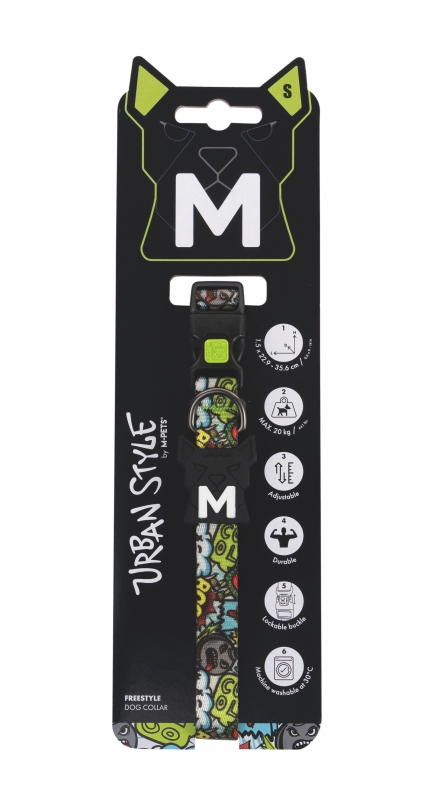 M-Pets Urban Style Freestyle Çok Renkli Köpek Boyun Tasması (S)