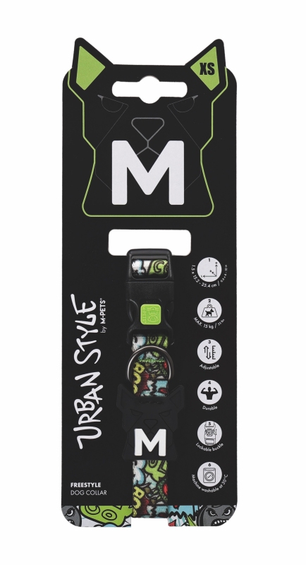 M-Pets Urban Style Freestyle Çok Renkli Köpek Boyun Tasması (XS)