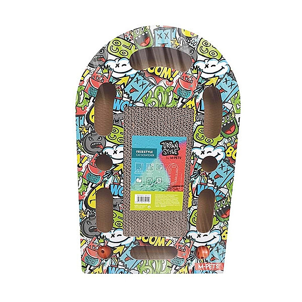 M-Pets Urban Style Freestyle Karton Kedi Tırmalama Oyuncağı 50 x 30 x 6 cm (Karışık Renk) - 1