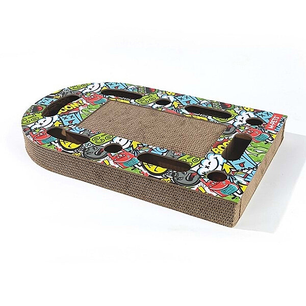 M-Pets Urban Style Freestyle Karton Kedi Tırmalama Oyuncağı 50 x 30 x 6 cm (Karışık Renk) - 2