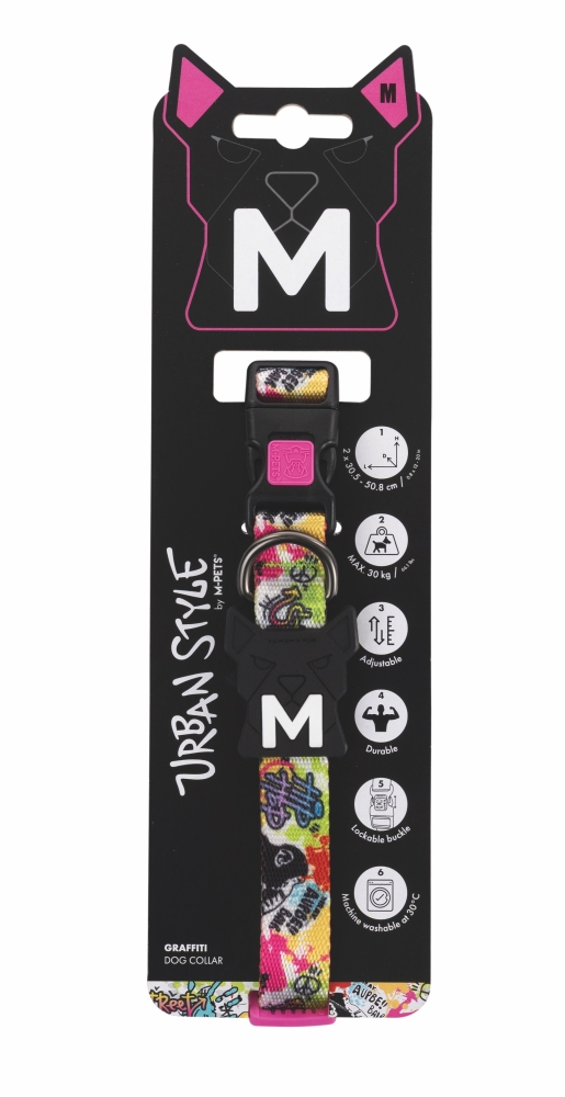 M-Pets Urban Style Grafiti Köpek Boyun Tasması (M) - 1