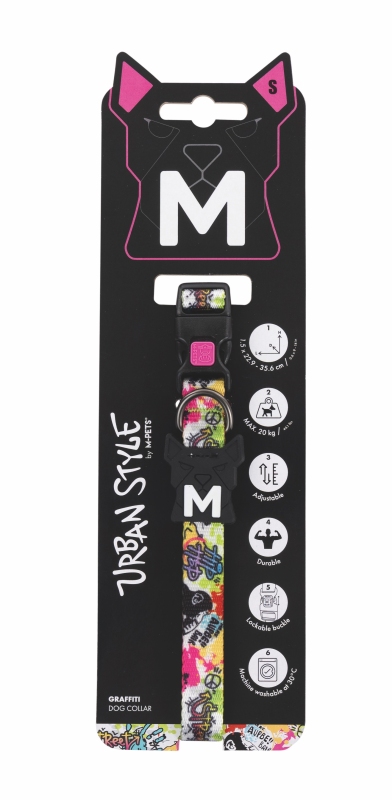 M-Pets Urban Style Grafiti Köpek Boyun Tasması (S)