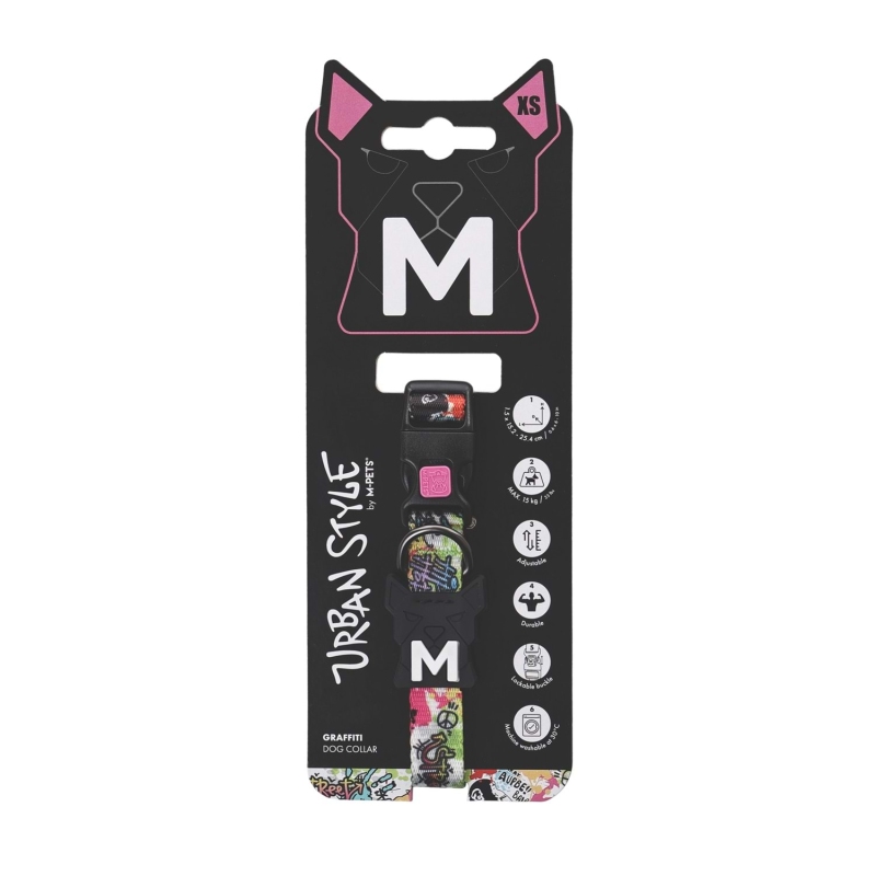 M-Pets Urban Style Grafiti Köpek Boyun Tasması (XS)