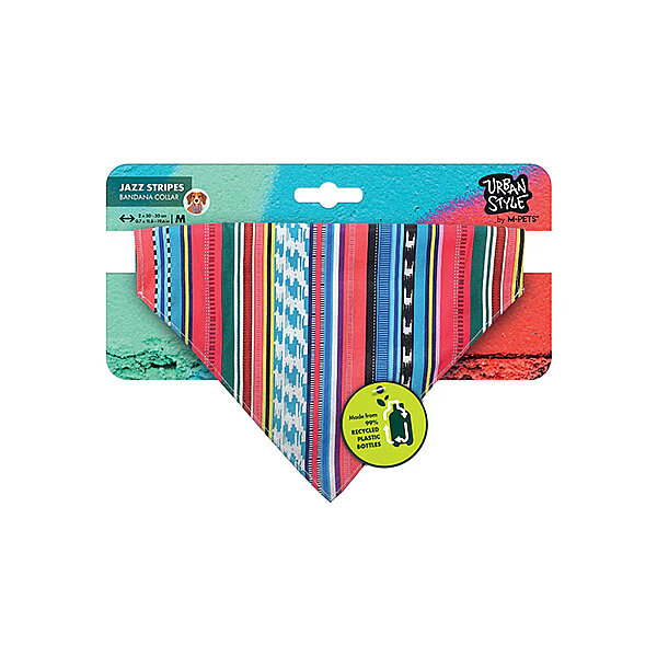 M-Pets Urban Style Jazz Stripes Köpek Bandana Tasması (M)