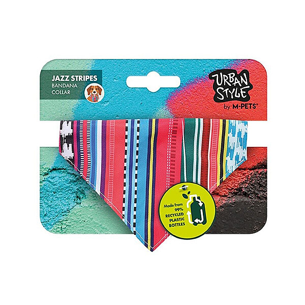 M-Pets Urban Style Jazz Stripes Köpek Bandana Tasması (XS)