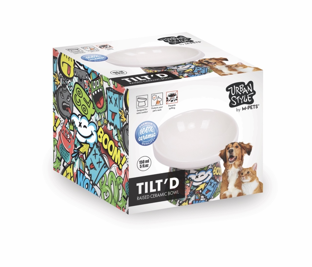 M-Pets Urban Style Tiltd Seramik Mama Kabı 150 ml - 1