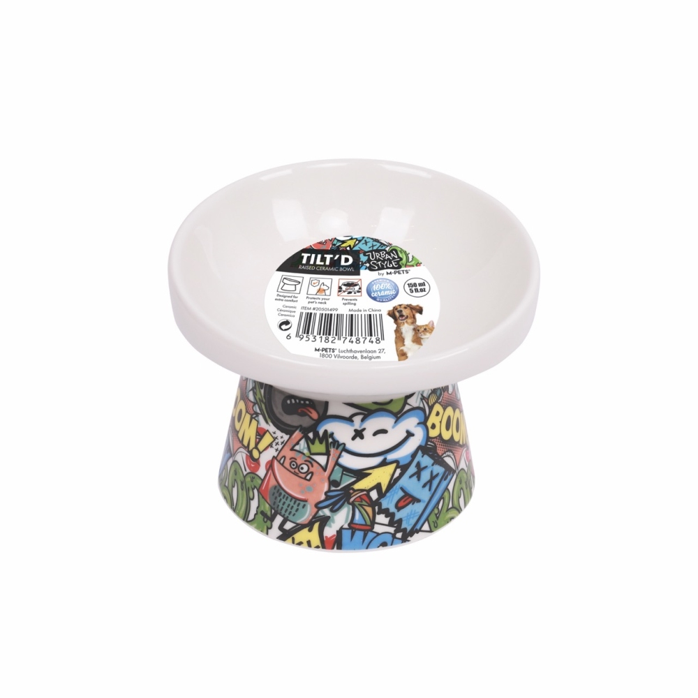 M-Pets Urban Style Tiltd Seramik Mama Kabı 150 ml - 2