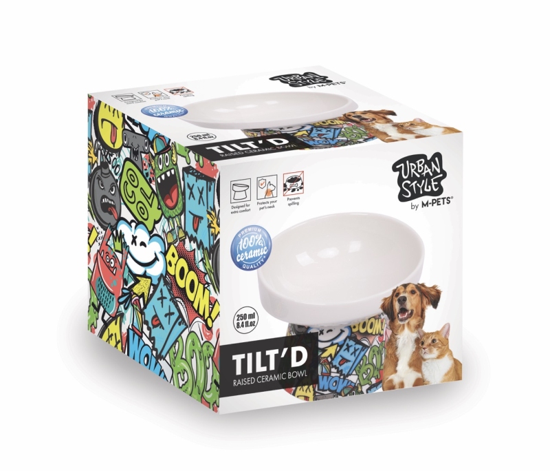 M-Pets Urban Style Tiltd Seramik Mama Kabı 250 ml