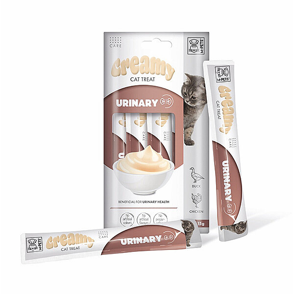 M-Pets Urinary Üriner Sistem Destekleyici Krema Kedi Ödül Maması 15 g (4'lü) - 1