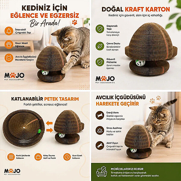Majo Balık Şeklinde Karton Kedi Tırmalama Oyuncağı - 4
