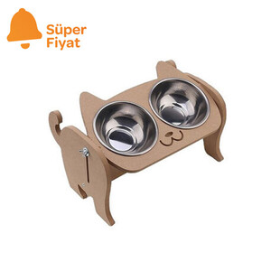Markamama Ahşap Kedi Mama Kabı Small