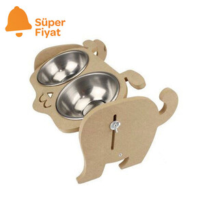 Markamama Ahşap Kedi Mama Kabı Large - 2