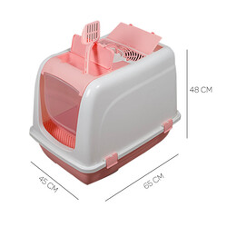 Markamama Büyük Kapalı Kedi Tuvaleti Kedi Kumu Küreği Hediyeli - 7