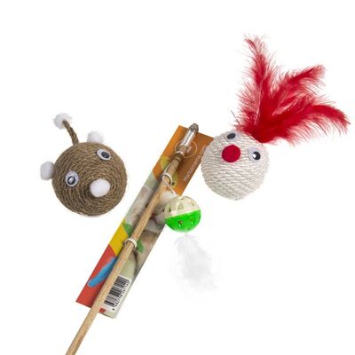 Markamama Kedi Oyuncağı Seti-Beyaz - 1