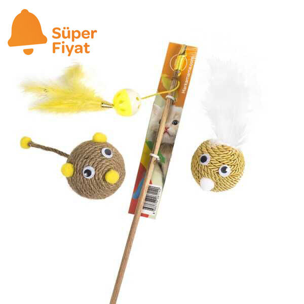 Markamama Kedi Oyuncağı Seti-Sarı - 1