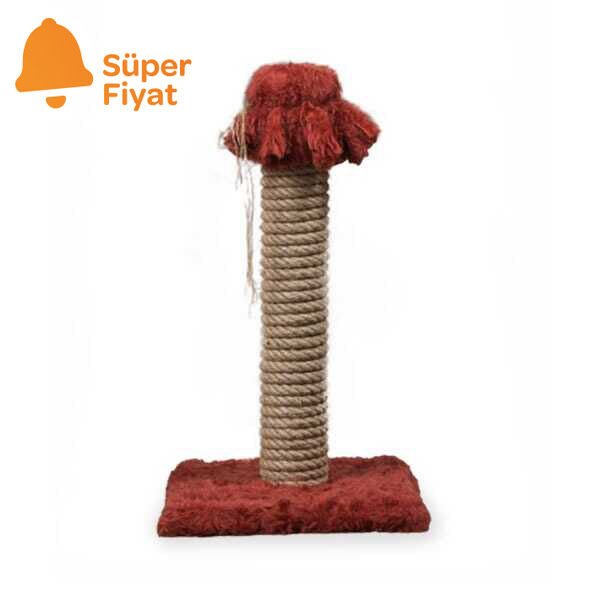 Markamama Kedi Tırmalama Tahtası Peluş Bordo - 1