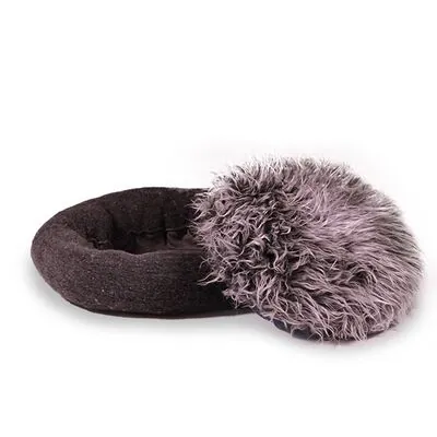 Markamama Peluş Tüylü Kedi Yatağı Siyah/Gri - 3