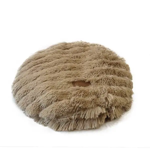 Markamama Pufo Kedi Köpek Yatağı Bej Şeritli 60x60 - 1