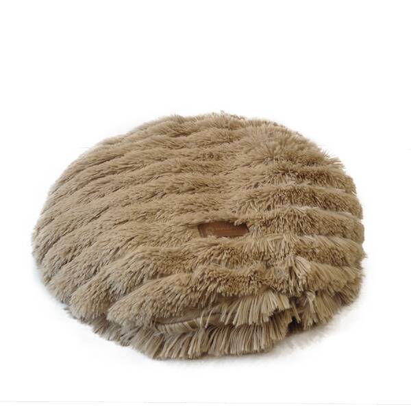 Tigres Pufo Kedi Köpek Yatağı Bej Şeritli 60x60 - 1