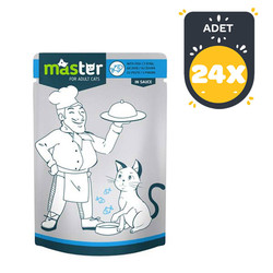Master Balıklı Pouch Kedi Yaş Maması Maması 80 Gr x 24 lü