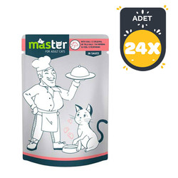 Master Dana Etli Pouch Kedi Yaş Maması Maması 80 Gr x 24 lü