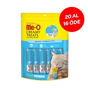 Me-O Tahılsız Tavuk Ve Ciğerli Kremalı Kedi Ödülü 16 X 15 GR + 4 HEDİYELİ
