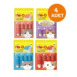 Me-O Creamy Treats 4 Çeşit Karma Sıvı Kedi Ödülü x 4 Adet