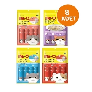 Me-O Creamy Treats 4 Çeşit Karma Sıvı Kedi Ödülü x 8 Adet