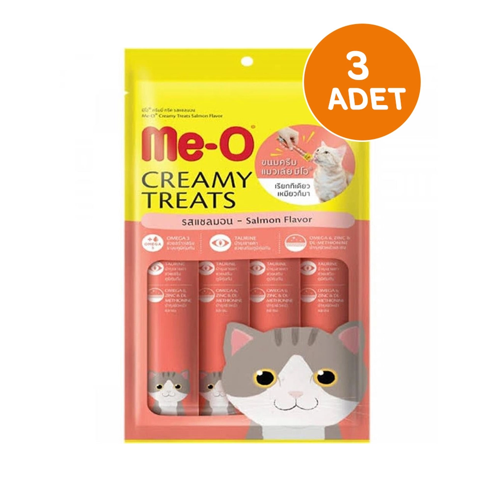 Me-O Creamy Treats Somonlu Kedi Ödül Maması 15 Gr x 4 (3 Adet) - 1