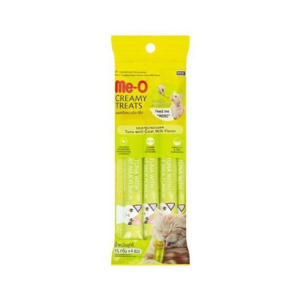 Me-O Creamy Treats Ton Balığı ve Keçi Sütlü Ek Besin ve Kedi Ödülü 4x15gr - 2