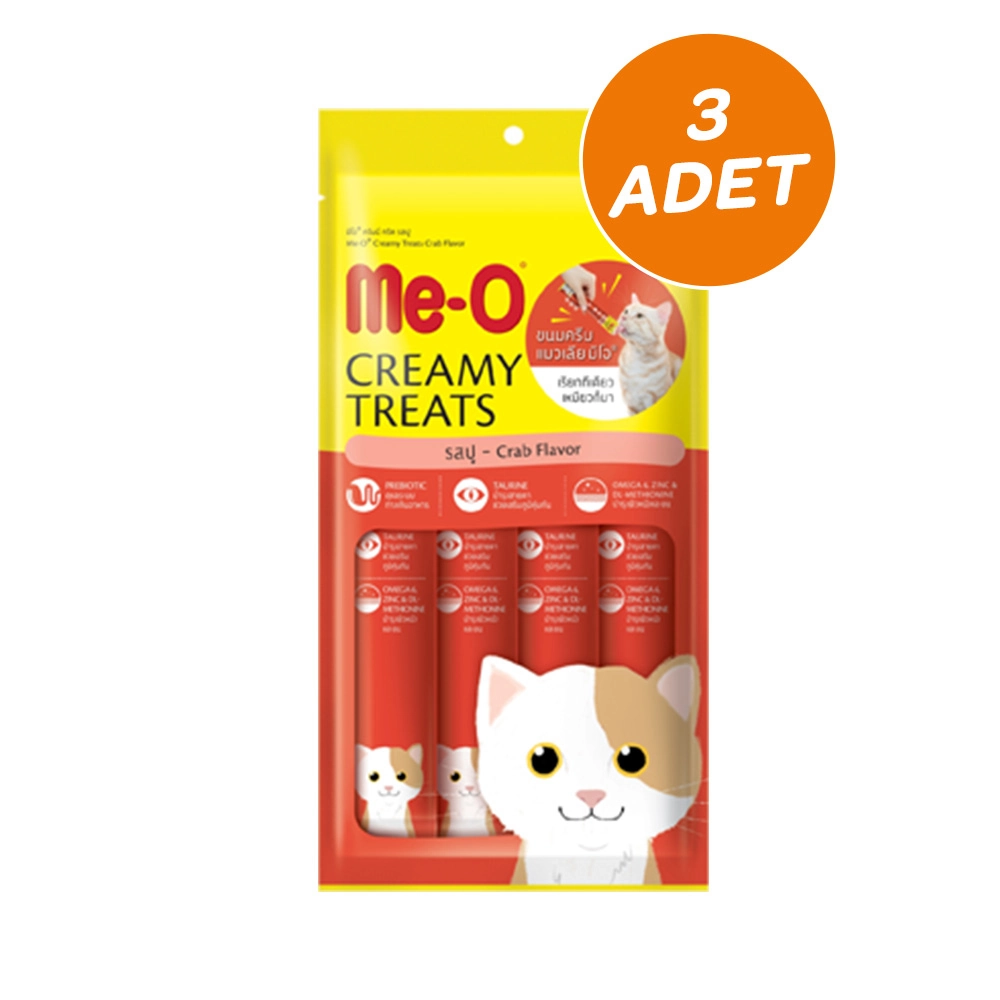 Me-O Creamy Treats Yengeçli Kedi Ödül Maması 15 Gr x 4 (3 Adet) - 1