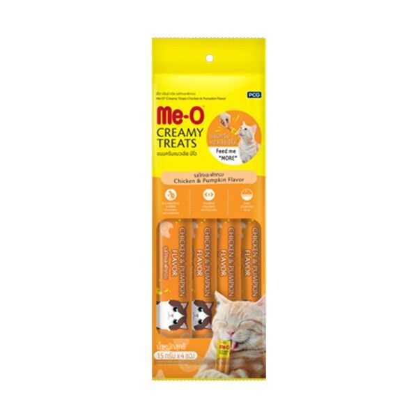 Me-O CreamyTreats Tavuklu Bal Kabaklı Jel Mama 15gr x 4 adet - 1