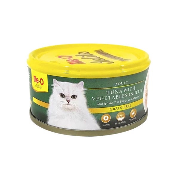 Me-O Jöle İçinde Ton Balıklı ve Sebzeli Tahılsız Kedi Yaş Maması 80 GR - 1