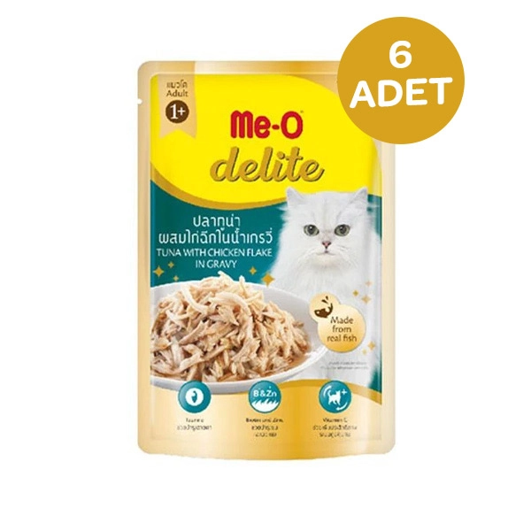 Me-O Delıte Ton Balıklı Tavuklu Soslu Kedi Yaşmama 70 Gr x 6 Adet - 1