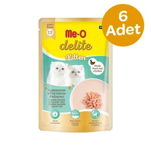 Me-O Delıte Yavru Kedi Tavuk Püresi Keci Sütü İle Somon Balığı 70 Gr x 6 Adet - 1