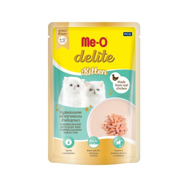 Me-O Delıte Yavru Kedi Tavuk Püresi Keci Sütü İle Somon Balığı 70gr - 1