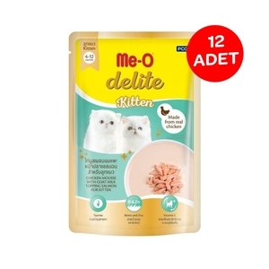 Me-O Delıte Yavru Kedi Tavuk Püresi Keci Sütü İle Somon Balığı 70gr X 12 Adet