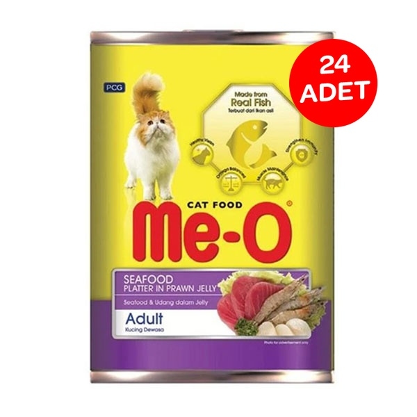 Me-O Deniz Lezzetleri Karides Soslu Kedi Yaş Maması 400 Gr X 24 Adet - 1