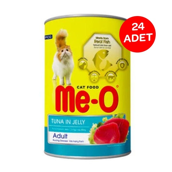 Me-O  Jöle İçerisinde Ton Balıklı Kedi Yaş Maması 400 GR X 24 Adet - 1