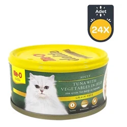 Me-O Jöle İçinde Ton Balıklı ve Sebzeli Tahılsız Kedi Konservesi 80 GR x 24 Adet