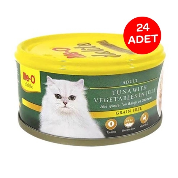 Me-O Jöle İçinde Ton Balıklı ve Sebzeli Tahılsız Kedi Yaş Maması 80 GR x 24 Adet - 2
