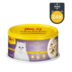 Me-O Jöle İçinde Ton Balıklı ve Tavuklu Tahılsız Kedi Konservesi 80 GR x 24 Adet