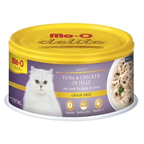 Me-O Jöle İçinde Ton Balıklı ve Tavuklu Tahılsız Kedi Konservesi 80 GR - 2