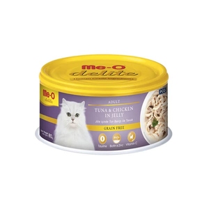 Me-O Jöle İçinde Ton Balıklı ve Tavuklu Tahılsız Kedi Yaş Maması 80 GR