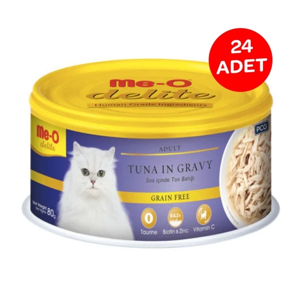 Me-O Sos İçinde Ton Balıklı Tahılsız Kedi Yaş Maması 80 GR x 24 Adet - 2