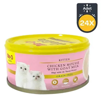 Me-O Tahılsız Kıyılmış Tavuklu ve Keçi Sütlü Yavru Kedi Konservesi 80 GR x 24 Adet - 1